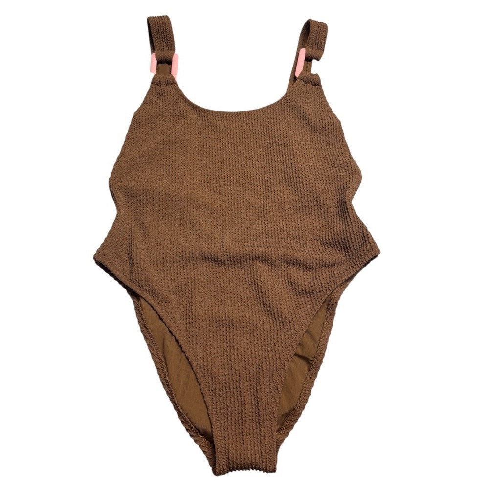 AERIE One Piece Cheekiest Swimsuit Brown Textured | Size M